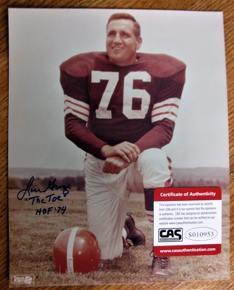 LOU THE TOE GROZA HOF 74 SIGNED COLOR PHOTO /CAS AUTHENTICATED