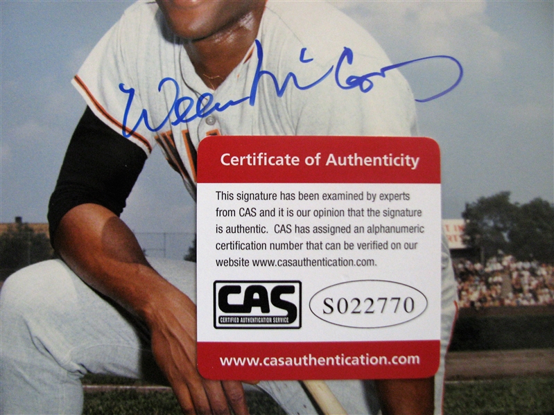 WILLIE McCOVEY SIGNED COLOR PHOTO /CAS AUTHENTICATED