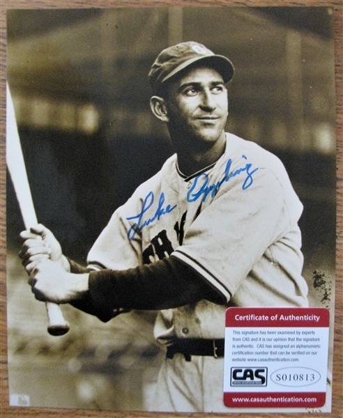 LUKE APPLING SIGNED PHOTO /CAS AUTHENTICATED
