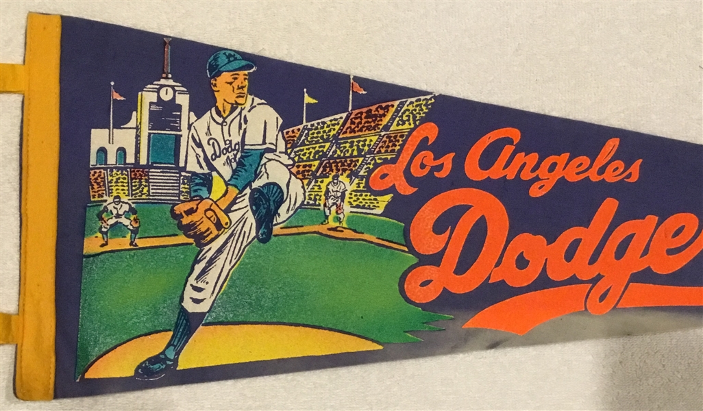 50's LOS ANGELES DODGERS PENNANT - RARE
