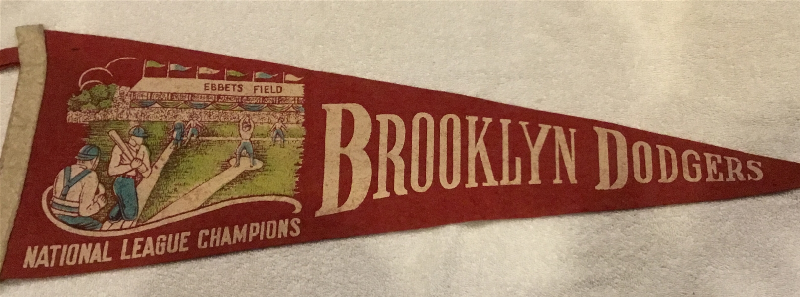 VINTAGE BROOKLYN DODGERS NATIONAL LEAGUE CHAMPIONS PENNANT