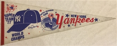 1977 NEW YORK YANKEES "CHAMPIONS" PENNANT