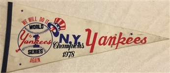 1978 NEW YORK YANKEES "WORLD SERIES" PENNANT