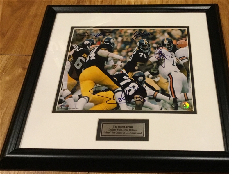PITTSBURGH STEELERS STEEL CURTAIN SIGNED PHOTO - FRAMED