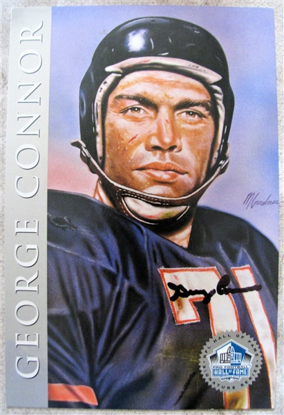  GEORGE CONNOR SIGNED FOOTBALL HOF POST CARD