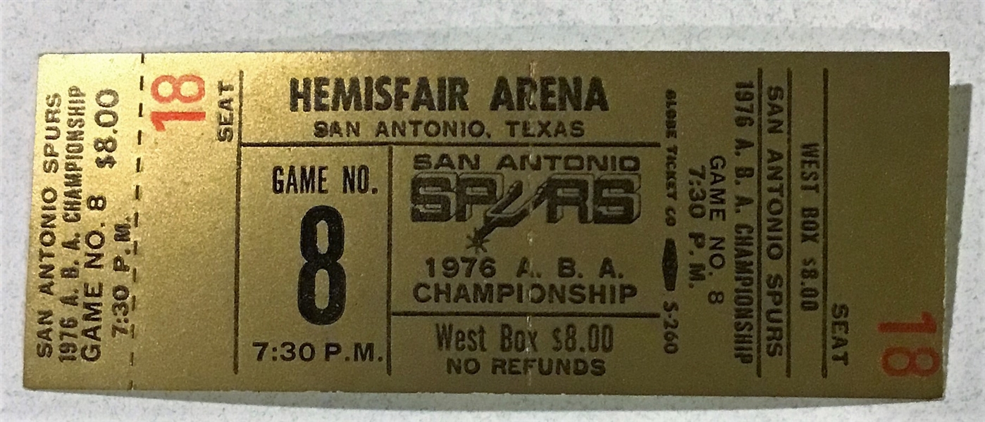 1976 ABA CHAMPIONSHIP PLAY-OFF TICKET - SPURS