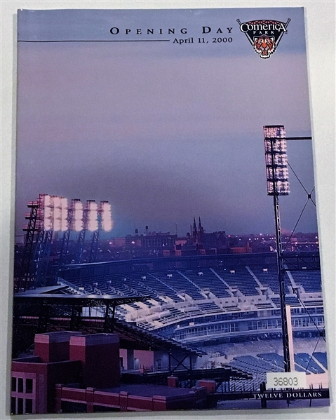 APRIL 11, 2000 DETROIT TIGERS OPENING DAY PROGRAM - 1st EVER AT COMERICA PARK