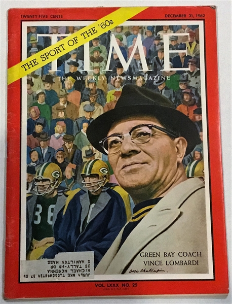 12/21/62 TIME MAGAZINE w/VINCE LOMBARDI COVER