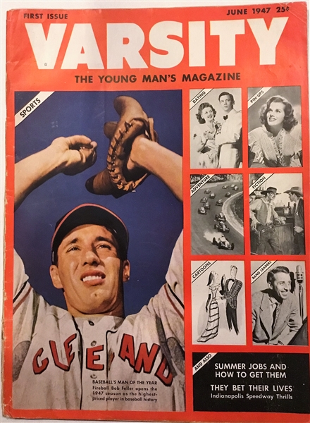 1947 VARSITY MAGAZINE w/BOB FELLER COVER