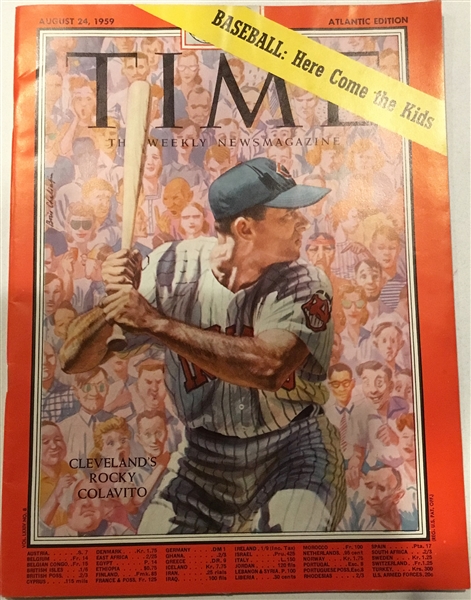 AUGUST 1959 TIME MAGAZINE w/ROCKY COLAVITO COVER