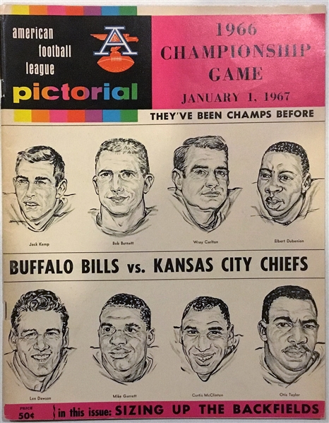 1966 AFL CHAMPIONSHIP GAME PROGRAM - CHIEFS vs BILLS