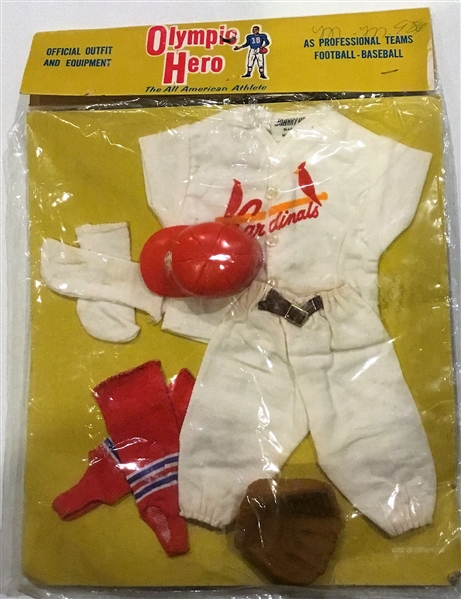 60's ST. LOUIS CARDINALS JOHNNY HERO OUTFIT ON CARD