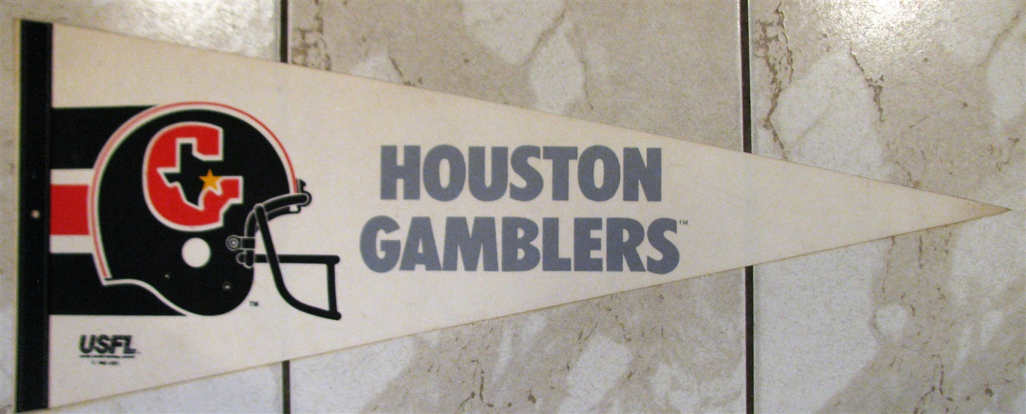 80's USFL HOUSTON GAMBLERS PENNANT