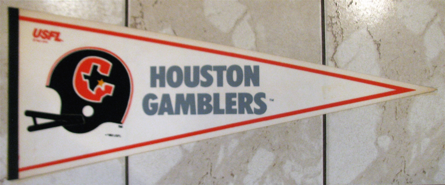 80's USFL HOUSTON GAMBLERS PENNANT