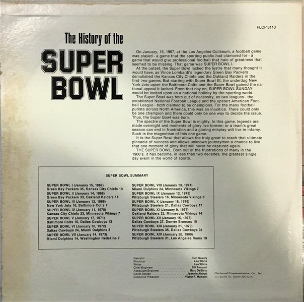 1980 THE HISTORY OF THE SUPER BOWL RECORD ALBUM