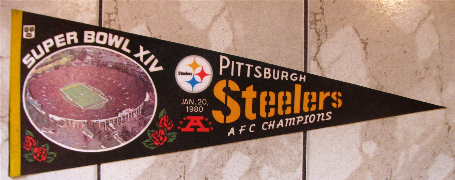 SUPER BOWL XIV PITTSBURGH STEELERS CHAMPIONS PENNANT