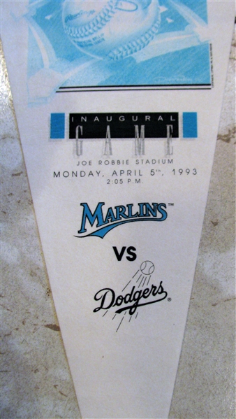1993 FLORIDA MARLINS OPENING DAY PENNANT