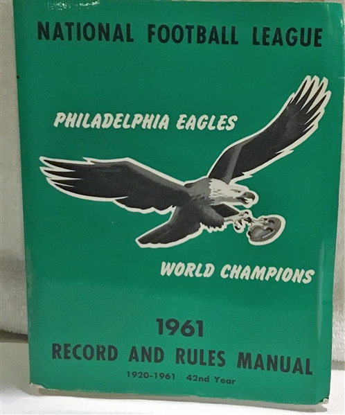 1961 NFL RECORD AND RULES MANUAL w/EAGLES COVER