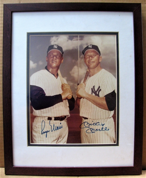 MICKEY MANTLE & ROGER MARIS SIGNED COLOR PHOTO w/ STEINER LOA