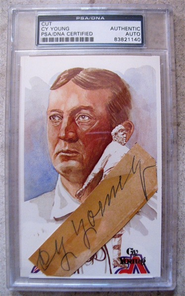 CY YOUNG SIGNED CUT PSA SLABBED & AUTHENTICATED