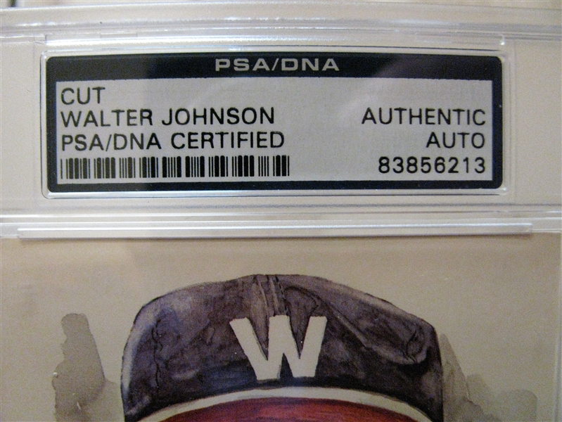 WALTER JOHNSON SIGNED CUT PSA SLABBED & AUTHENTICATED
