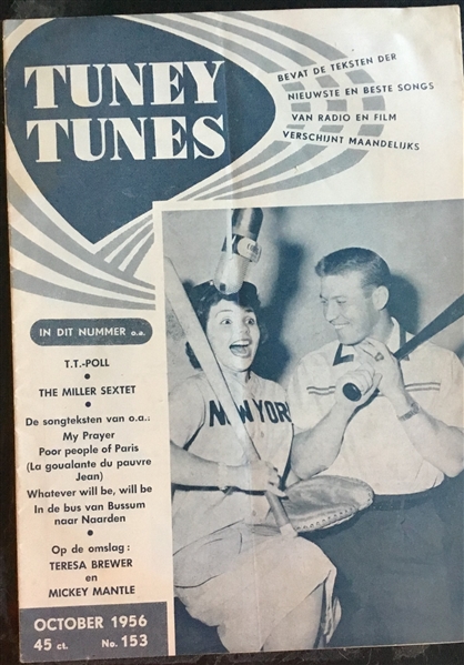 1956 MICKEY MANTLE TUNEY TUNES MAGAZINE