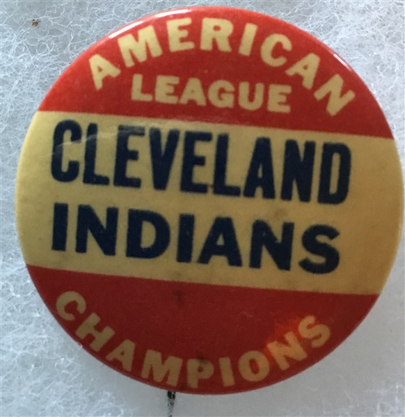 VINTAGE CLEVELAND INDIANS AMERICAN LEAGUE CHAMPIONS PIN