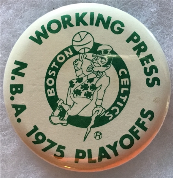 1975 BOSTON CELTICS NBA PLAYOFFS PRESS PIN