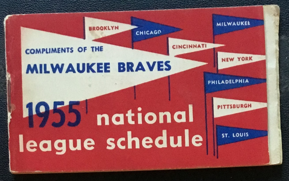 1955 NATIONAL LEAGUE SCHEDULE BOOKLET- BRAVES ISSUE