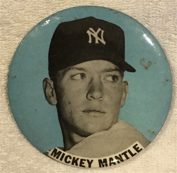 60's MICKEY MANTLE LARGE SIZED PIN