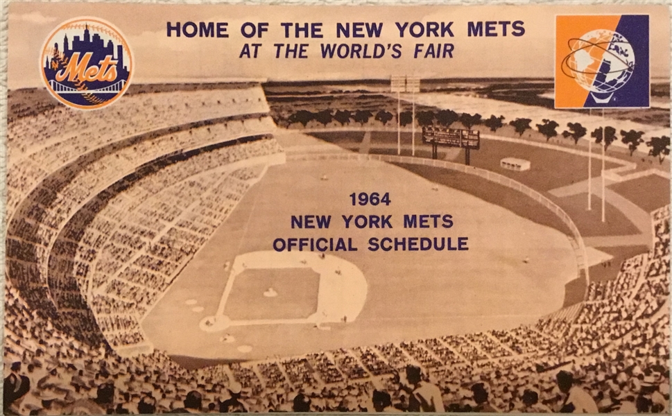 1964 NEW YORK METS SCHEDULE BOOKLET - 1st YEAR AT SHEA