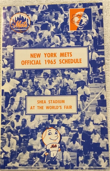 1965 NEW YORK METS SCHEDULE BOOKLET 