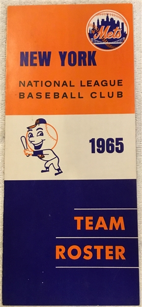 1965 NEW YORK METS ROSTER BOOKLET