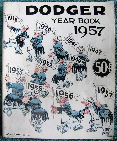 1957 BROOKLYN DODGERS YEARBOOK- LAST YEAR IN BROOKLYN