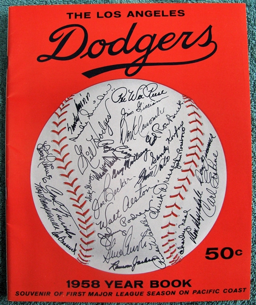 1958 LOS ANGELES DODGERS YEARBOOK- 1st IN L.A.