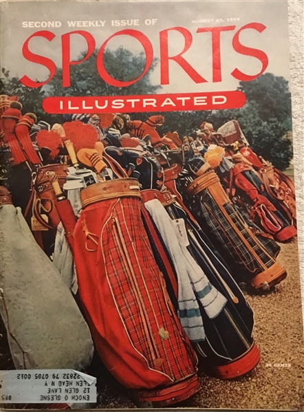 AUGUST 23, 1954 SPORTS ILLUSTRATED w/BASEBALL CARDS - 2 EVER ISSUE