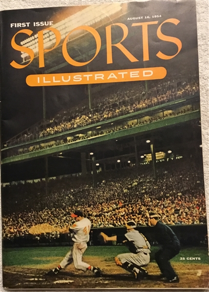 AUGUST 16, 1954 SPORTS ILLUSTRATED w/BASEBALL CARDS - 1st EVER ISSUE