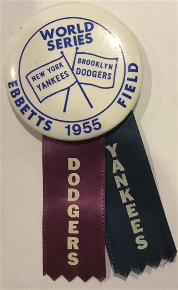 1955 WORLD SERIES PIN - YANKEES vs DODGERS