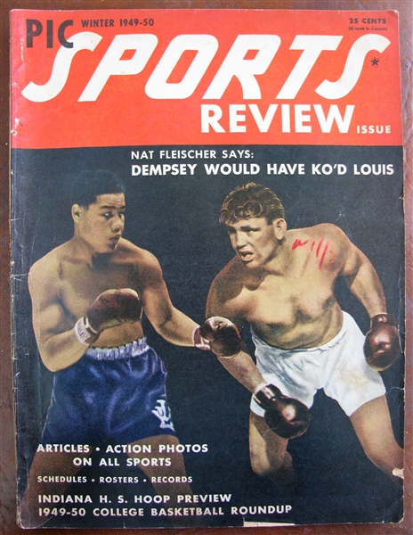 1949-50 PIC SPORTS REVIEW MAGAZINE w/LOUIS & DEMPSEY COVER