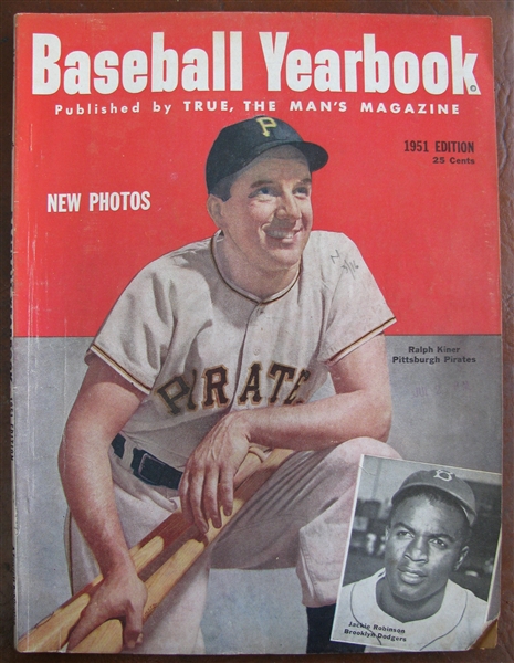 1951 BASEBALL YEARBOOK MAGAZINE w/KINER - J. ROBINSON COVER