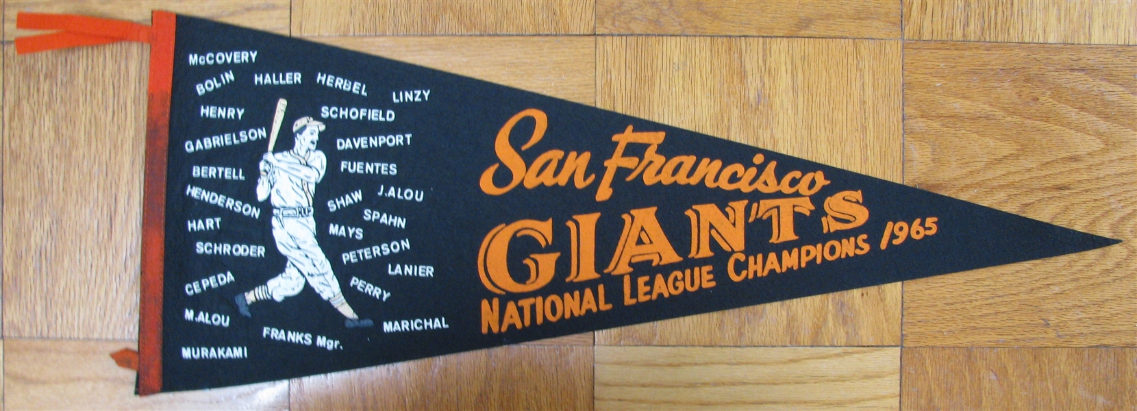 1965 SAN FRANCISCO GIANTS NL CHAMPIONS PHANTOM PENNANT