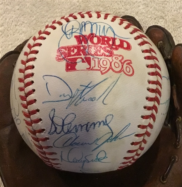 1986 NEW YORK METS WORLD SERIES SIGNED BALL w/PSA LOA