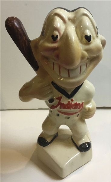50's CLEVELAND INDIANS MASCOT BANK ON HOME PLATE