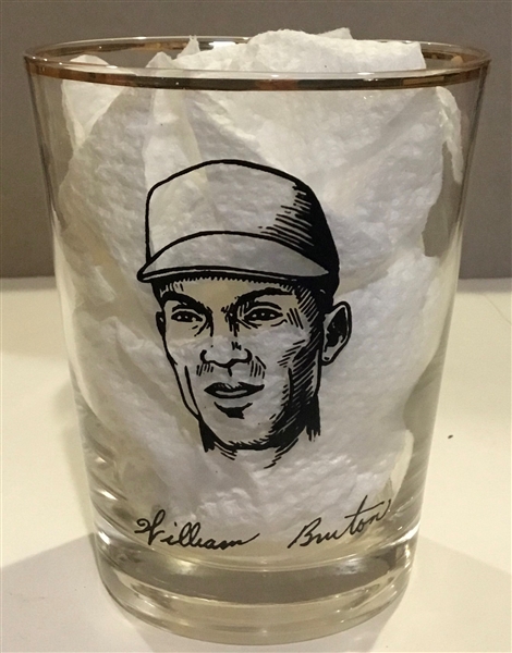 1957 BILL BRUTON MILWAUKEE BRAVES WORLD CHAMPIONS GLASS