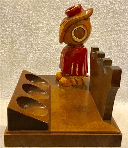 50's TEMPLE OWLS ANRI PIPE STAND & STATUE