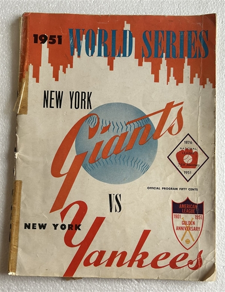 1951 WORLD SERIES PROGRAM - GIANTS vs YANKEES