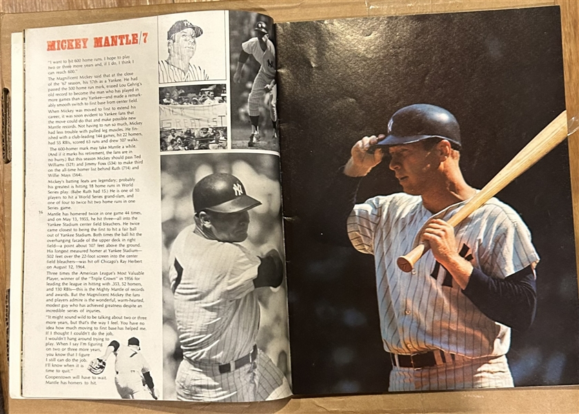 1968 NEW YORK YANKEES YEARBOOK-MANTLE'S LAST YEAR AS PLAYER