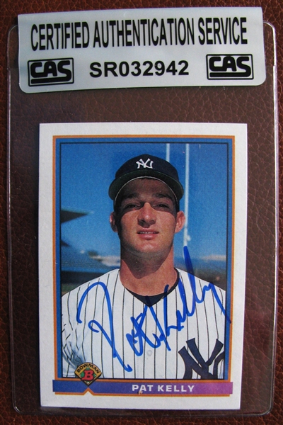 PAT KELLY SIGNED BASEBALL CARD /CAS AUTHENTICATED