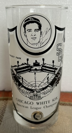 1959 CHICAGO WHITE SOX AMERICAN LEAGUE CHAMPIONS PLAYER GLASS - BILLY PIERCE