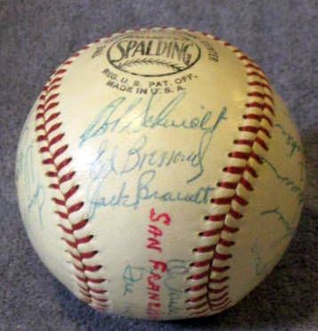 1959 SAN FRANCISCO GIANTS TEAM SIGNED BALL w/JSA LOA